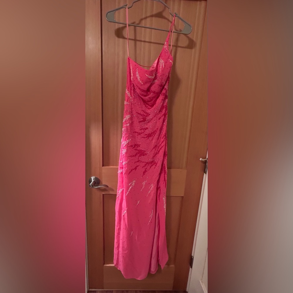 Joli Prom Pink Embellished Formal Gown — Size 8
